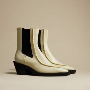 Khaite "Charleston" Boots in Ivory, size 38. Fits small to size, closer to a US